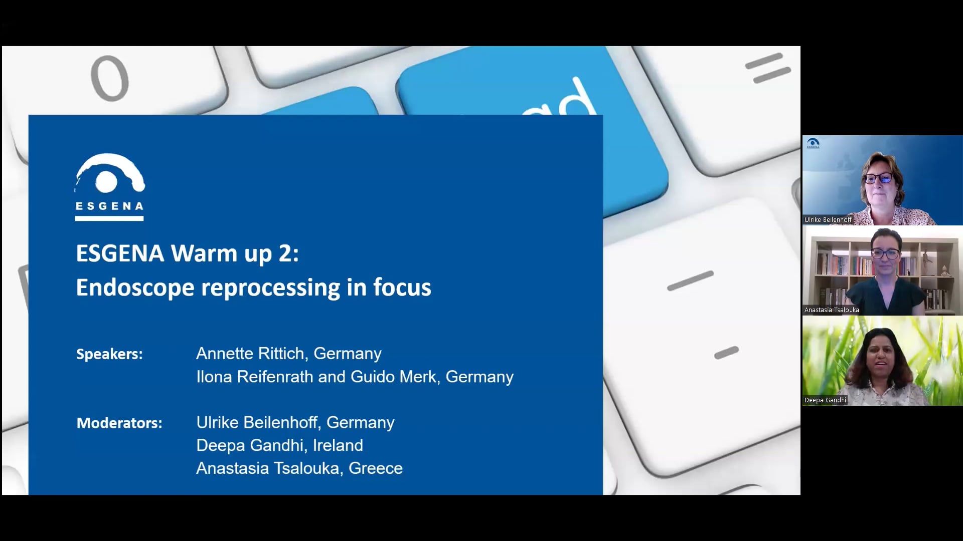ESGENA Warm-Up 2: Endoscope reprocessing in focus